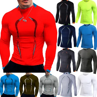 Mens Rash Guard Shirts Quick Dry Swim Shirts UV Protection Long Sleeve T-Shirts❤ • $8.05