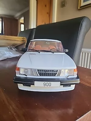 Model Car Group 1/18 Scale - Saab 900 Turbo (1981) White No Box Mudflap Missing • £25