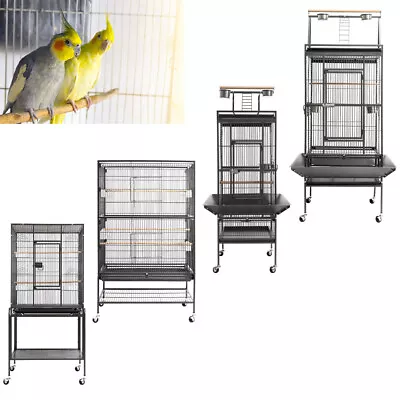 Large Rolling Bird Cage Parrot Finch Macaw Conure Pet Supply Play TopStand Perch • £209.95