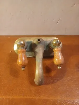 Vintage Awesome Looking Cisco Brass  Wood Handle Faucet (T3) • $22