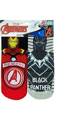 Marvel Avengers 2 Pack Slipper Gripper Socks 2 Degins 3 Sizes 2 Pairs New • £4.99