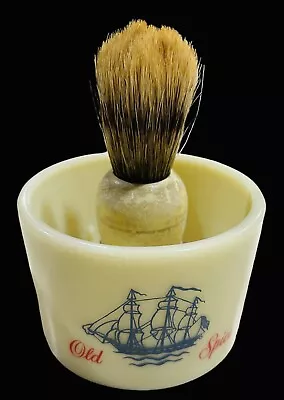 Vintage Old Spice Shaving Mug Cup Soap Brush Shultan Ship Recovery Salem 1794 • $27.97