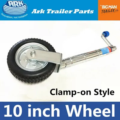 Ark 10  Trailer Standard Jockey Wheel Clamp-on Style  Solid Rubber Wheel JWN10 • $132