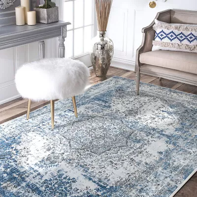 Vintage Distressed Area Rug Retro Print Rug  Indoor Outdoor All Size Carpet • $19.99