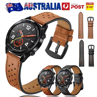 AU Genuine Leather Watch Wrist Band Strap For Samsung Galaxy Watch 3 45MM / 46mm • $12.99