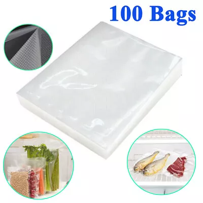 100pcs Pint Vacuum Sealer Bags 6  X 10  Embossed Food Storage Seal Saver 4 Mil • $12.27