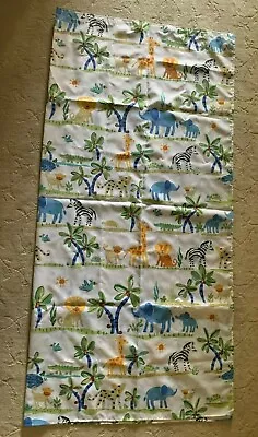 Kids Novelty Jungle Cloth Shower Curtain With 12 Hooks Monkeys Lions Elephants • $9.95