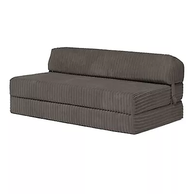 Charcoal Kong Jumbo Cord Double Chair Sofa Z Bed Seat Foam Fold Out Futon Guest • £119.97