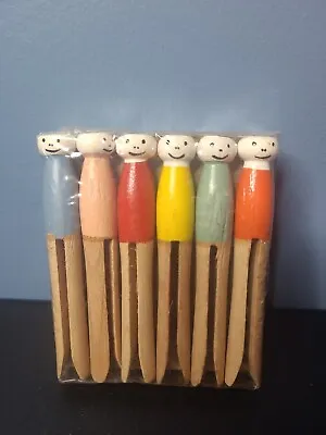 Vintage Miniature 4.5  Clothes Pins Wooden Doll Clothes (12 Pc In 1 Pack) • $15