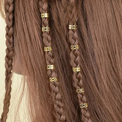 10 Pcs Hair Braid DIY Dread Dreadlock Beads Adjustable Braids Cuff Clip Gift • £4.99
