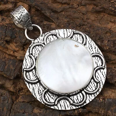 Mother Of Pearl Gemstone 925 Sterling Silver Handmade Jewelry Pendant 2.17  • $7.87