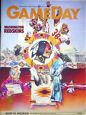 Game Day Magazine Washington Redskins Vs. Rams Nov 20 1983 Anaheim Stadium • $24.95