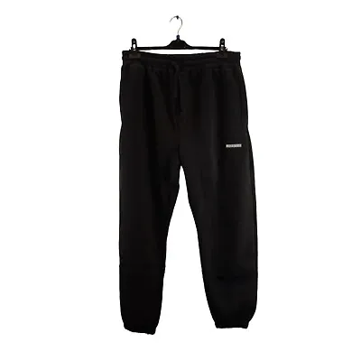 Beck & Hersey Mens Mason Jogger Black Straight Leg Pockets Drawstring Size L • £15.99