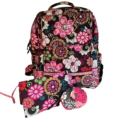 VERA BRADLEY 4-Piece Set Maggie In Mod Retired Backpacks Check Cover Coin Purse • $89