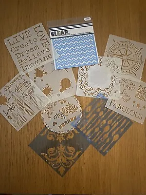 Job Lot Of 10 Assorted Stencils Masks  15cm X15cm New And Used. Lot 1 • £8