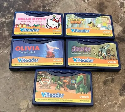 Lot Of 5 VTech V Reader Learning Games Cartridges Hello Kitty Olivia Scooby Doo • $21.13