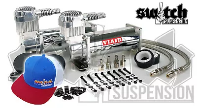 Viair 444c Chrome Air Compressors Dual Pack 200 PSI W/ Free Hat • $352.95