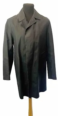 Mackintosh Of Scotland Navy 100% Cotton Rubber Proofed Men’s Raincoat Size 40 • £135
