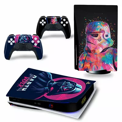 $19.95 • Buy Playstation 5 PS5 Disk Console Skin Star Wars +2 Controllers