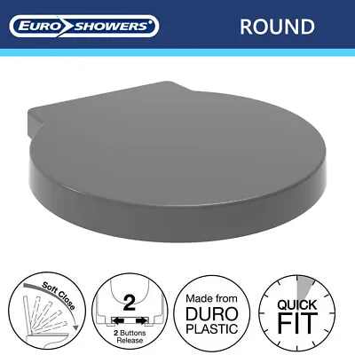 Euroshowers Round Toilet Seat Soft Close Fits: Ideal Standard Space Grohe Turin • £40.95