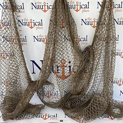 Real Used Fish Net - 10' X 10' - Traditional Fishing Net - Old Reclaimed Netting • $49.94