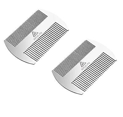 Stainless Steel Metal Hair&beard Comb Antistatic Dual Action Beard Comb Credit C • $17.30