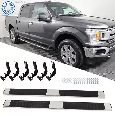 For 2015-2022 Ford F150 Super Crew Cab 6  Running Boards Side Step Nerf Bars S/S • $141.95