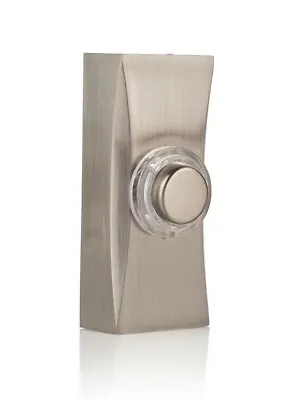 Byron Wired Bell Push Doorbell Brushed Nickel Finish Surface Mounted • £10.49