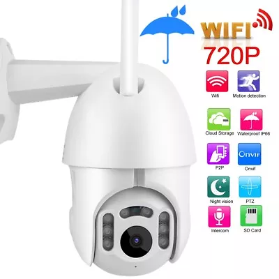720P Outdoor Waterproof WiFi IP CCTV PTZ Dome Security Camera For MAI • £50.21