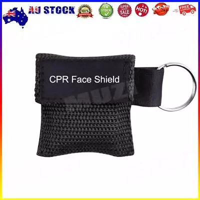 Keychain Resuscitator Face Shield Emergency First Aid CPR Mask (Black) * • $7.22
