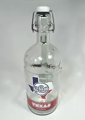 360 Texas Vodka Bottle Glass With Bale Stopper Self-Stopper Handle Empty Growler • $25