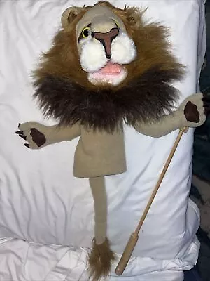 Melissa And Doug 14 Inch Lion Hand Puppet With Wooden Rod In Great Shape • $15