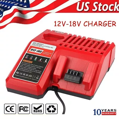 Rapid Charger For Milwaukee 12V-18V Lithium Battery  12-18C 48-59-1812 NEW • $20.90