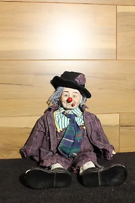 $32.99 • Buy Vintage Stuffed CLOWN DOLL With Ceramic Head, Feet And Hands
