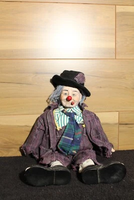 $32.99 • Buy Vintage Stuffed CLOWN DOLL With Ceramic Head, Feet And Hands