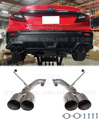 4  Axle Back Muffler Delete For 22-Up Subaru WRX Double Wall Quad Tips Exhaust • $249.98