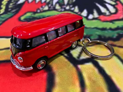 Kinsmart 1962 Volkswagen Classical Bus Pull Back Action 1:64 Keyring Kombi Red • $0.99