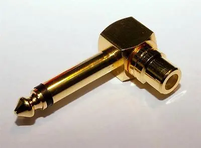 £4.13 • Buy 6.35mm 1/4  Mono Jack Plug To Phono Socket Right Angle Gold Plated Adaptor