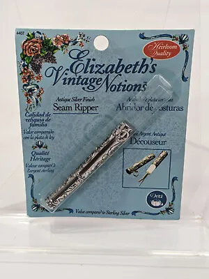 Elizabeth's VINTAGE Notions Silver Finished Seam Ripper Dritz NEW • $84.99