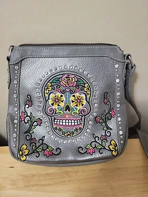 Montana West Sugar Skull Conceal Carry Jeweled Gray!! Ships Free!! • $35