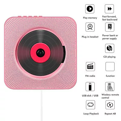 Hot Wall Mountable CD Player Home Audio Boombox USB MP3 Music Player G • £58.33