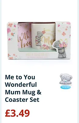Gift Set Especially For You Mum Teddy Mug And Coaster Set Me To You Mothers Day • £9.99