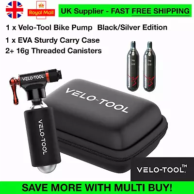 CO2 BIKE PUMP AV SV + ESSENTIALS CASE- ROAD MTB GRV-2X Co2 Cartridges Velo-Tool™ • £29.99