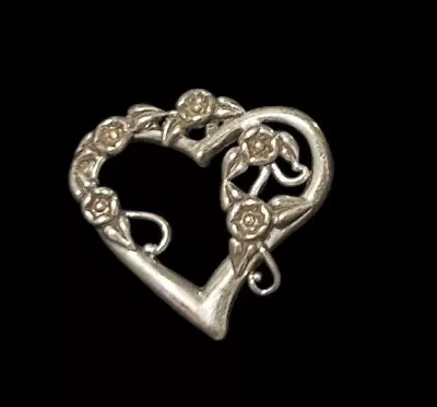 Vintage Sterling Silver Heart Pendant  • $20