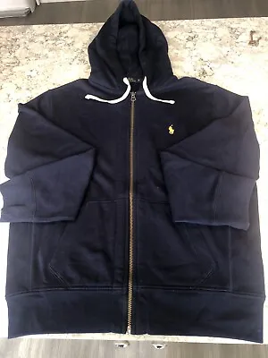 POLO RALPH LAUREN Mens Heavy Knit Hoodie Navy M • £30