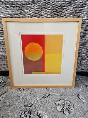 RARE Vintage Original Set Of 4 IKEA Framed Art Print Abstract Sunset Amaina 90’s • £350