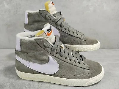 £17.99 • Buy Nike Blazer Mid Grey Suede Lilac White Trainers Size 5 UK 518171-005 Free Post 