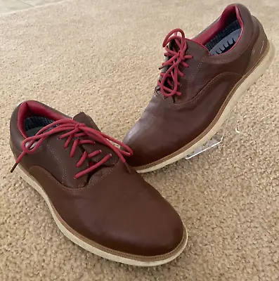 Callaway Mens Leather Golf Shoes Brown Size 9 Plastic Cleats Lace Up #CG301BR • $16.99