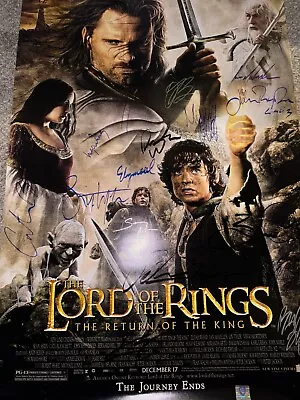 The Lord Of The Rings: The Return Of The King Movie Poster Cast Signed COA Badge • £91.20