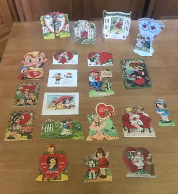 Vintage Antique Lot Of 20 School Valentine's Day Cards - 1916 To 1930s - Big Eye • $12